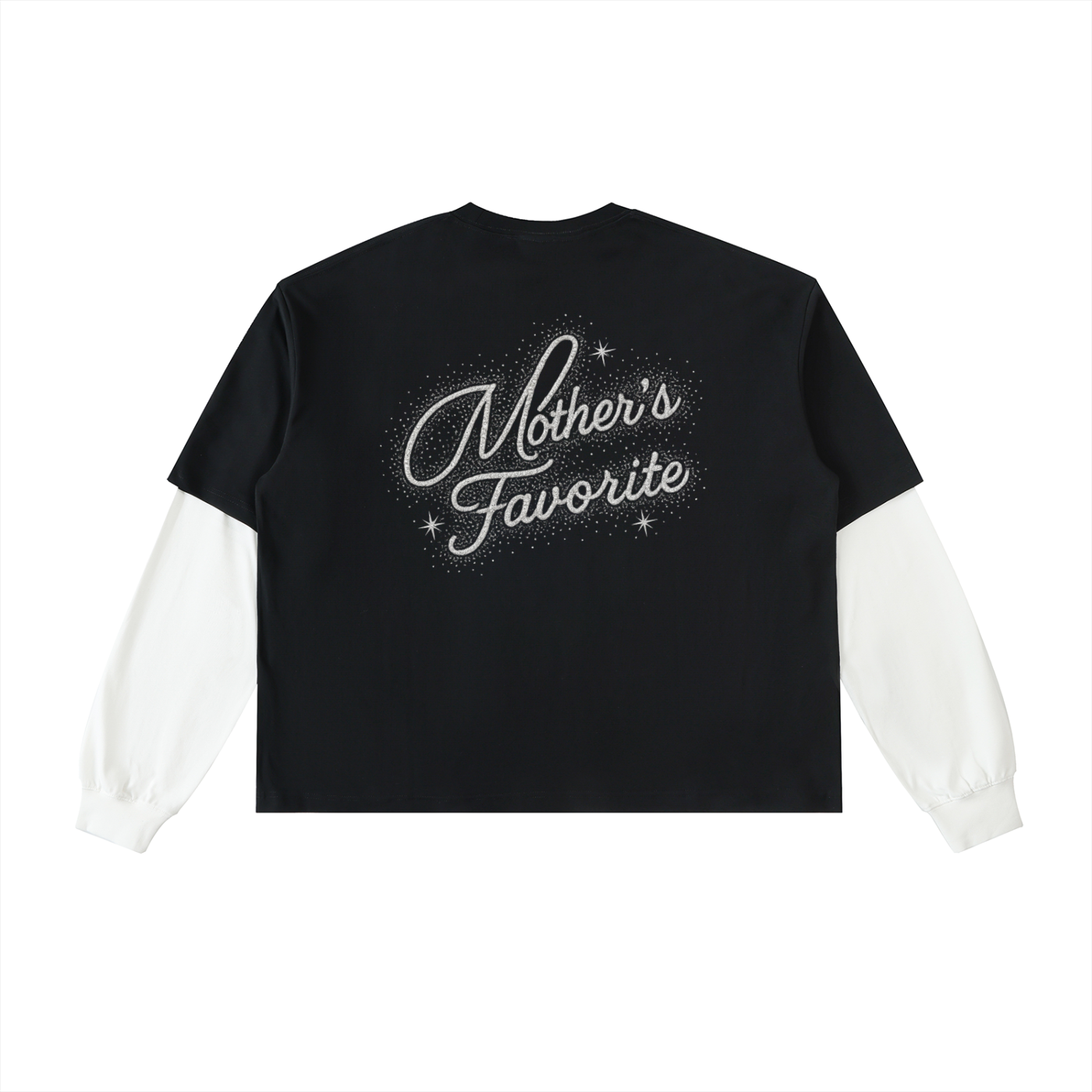 Layered Contrast Sleeve Cotton T-Shirt