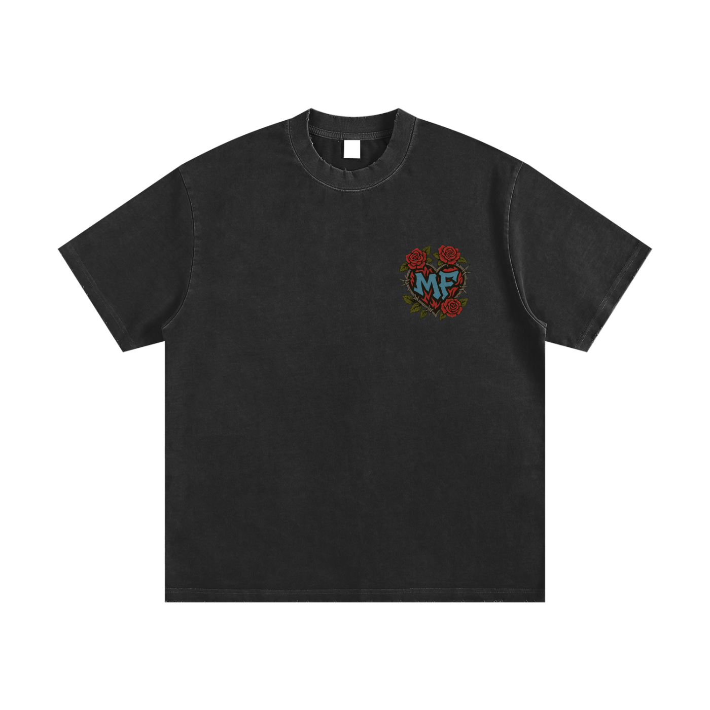 Heavyweight Vintage Washed Frayed T-Shirt