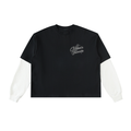 Layered Contrast Sleeve Cotton T-Shirt