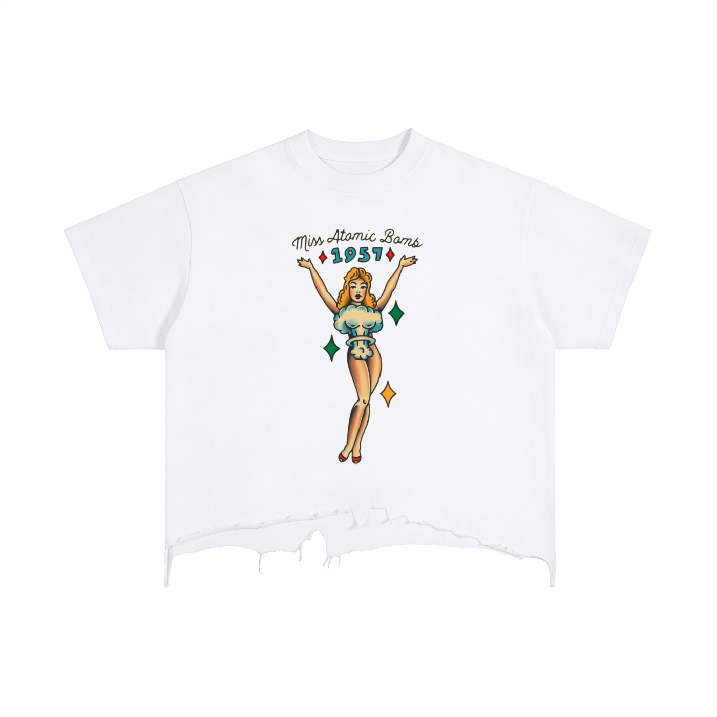 Vintage Wash Boxy Distressed Hem T-Shirt
