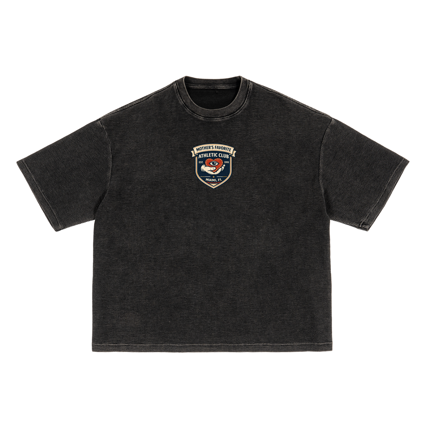 Textured Waffle Washed Boxy T-Shirt